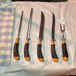 5 piece vintage carving set from Flint